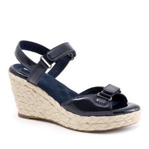 SOFT WALK Black Patent San Marino Platform Sandals Sz 10